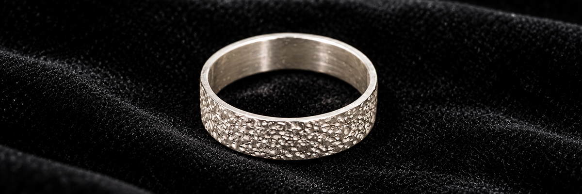 Textured silver ring