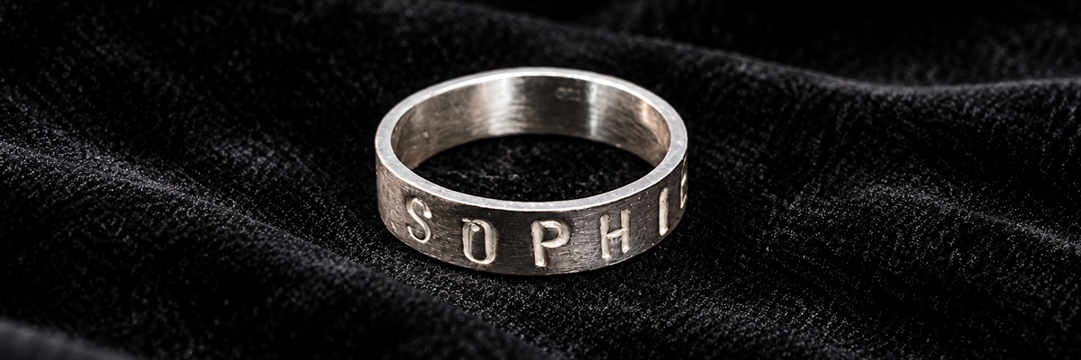 Personalised silver ring